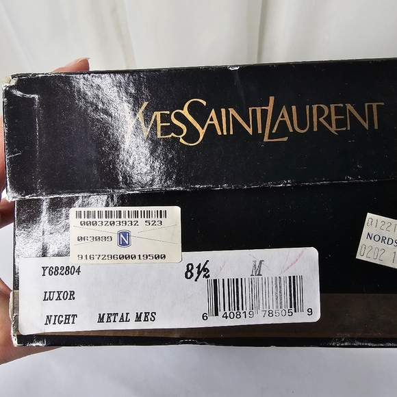 Yves Saint Laurent Luxor Night Metal Mesh Gold Ankle Strap Heels Size 8.5 - Picture 14 of 14